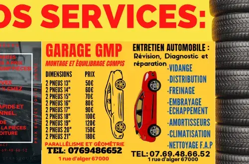 Garage GMP pièces pneus mécanique